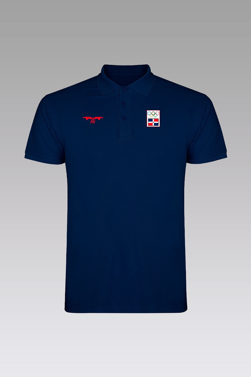 Polo Oficial República Dominicana de fútbol técnicos azul