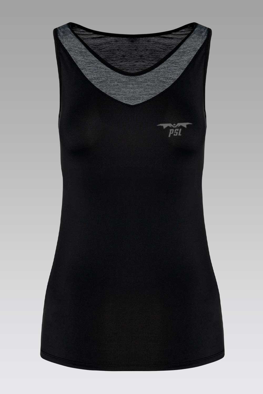 Camiseta Padel Mujer Salana Black & Dark Grey